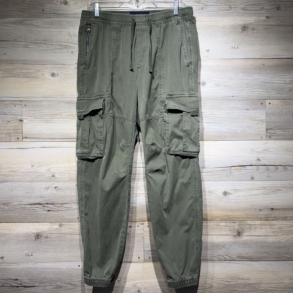 Abercrombie & Fitch Cargo Jogger Pants Large Military Green Men’s Medium Loose